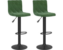 vidaXL - Barkrukken - 2 - st - fluweel - donkergroen