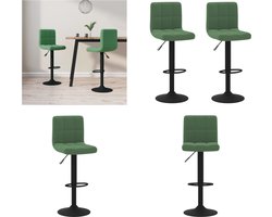 vidaXL - Barkrukken - 2 - st - fluweel - donkergroen