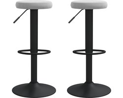 vidaXL - Barkrukken - 2 - st - fluweel - lichtgrijs