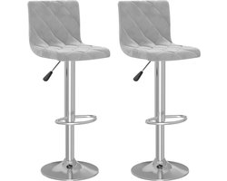 vidaXL Barkrukken 2 st fluweel lichtgrijs