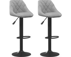 vidaXL - Barkrukken - 2 - st - fluweel - lichtgrijs