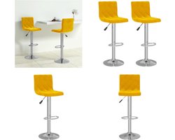 vidaXL - Barkrukken - 2 - st - fluweel - mosterdgeel