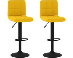 vidaXL - Barkrukken - 2 - st - fluweel - mosterdgeel