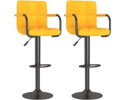 vidaXL - Barkrukken - 2 - st - fluweel - mosterdgeel