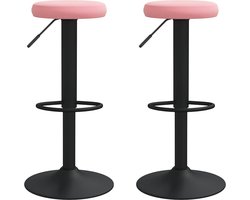 vidaXL - Barkrukken - 2 - st - fluweel - roze