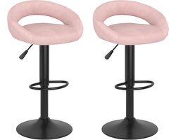 vidaXL Barkrukken 2 st fluweel roze