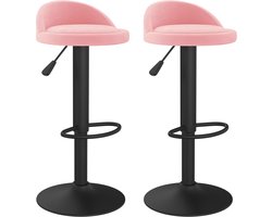 vidaXL - Barkrukken - 2 - st - fluweel - roze