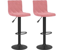vidaXL - Barkrukken - 2 - st - fluweel - roze