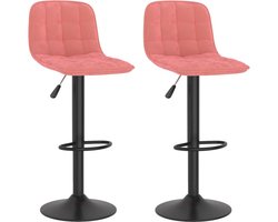 vidaXL - Barkrukken - 2 - st - fluweel - roze