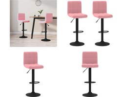 vidaXL - Barkrukken - 2 - st - fluweel - roze