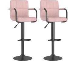 vidaXL - Barkrukken - 2 - st - fluweel - roze