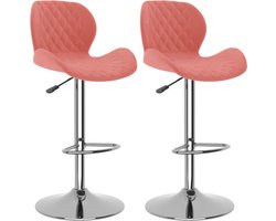 vidaXL - Barkrukken - 2 - st - fluweel - roze