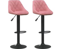 vidaXL - Barkrukken - 2 - st - fluweel - roze