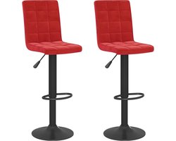 vidaXL - Barkrukken - 2 - st - fluweel - wijnrood