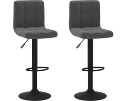 vidaXL - Barkrukken - 2 - st - fluweel - zwart