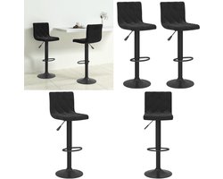 vidaXL Barkrukken 2 st fluweel zwart - Barkruk - Barkrukken - Barkrukje - Barkrukjes