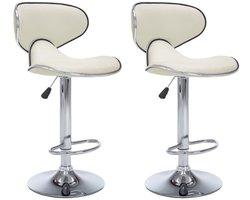 vidaXL - Barkrukken - 2 - st - kunstleer - crèmekleurig