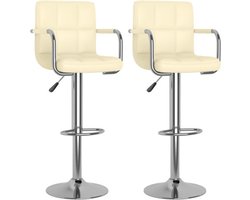 vidaXL - Barkrukken - 2 - st - kunstleer - crèmekleurig