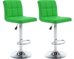 vidaXL - Barkrukken - 2 - st - kunstleer - groen