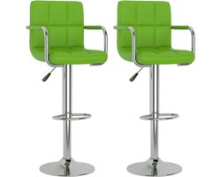 vidaXL - Barkrukken - 2 - st - kunstleer - groen