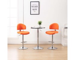 vidaXL - Barkrukken - 2 - st - kunstleer - oranje