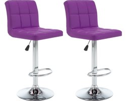 vidaXL - Barkrukken - 2 - st - kunstleer - paars