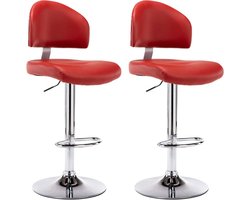 vidaXL - Barkrukken - 2 - st - kunstleer - wijnrood