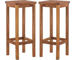 vidaXL - Barkrukken - 2 - st - massief - acaciahout