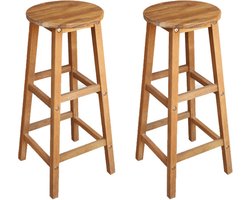 vidaXL - Barkrukken - 2 - st - massief - acaciahout