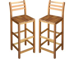 vidaXL - Barkrukken - 2 - st - massief - acaciahout