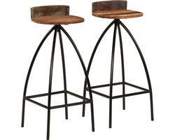 vidaXL - Barkrukken - 2 - st - massief - gerecycled - hout