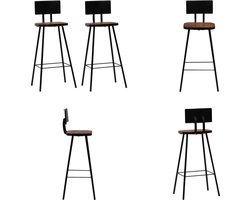 vidaXL - Barkrukken - 2 - st - massief - gerecycled - hout