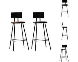 vidaXL - Barkrukken - 2 - st - massief - gerecycled - hout