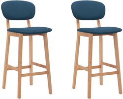 vidaXL - Barkrukken - 2 - st - stof - blauw