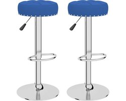 vidaXL - Barkrukken - 2 - st - stof - blauw