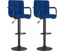 vidaXL - Barkrukken - 2 - st - stof - blauw