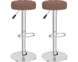 vidaXL - Barkrukken - 2 - st - stof - bruin