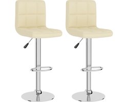 vidaXL - Barkrukken - 2 - st - stof - crèmekleurig