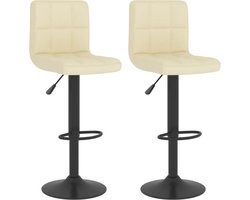 vidaXL - Barkrukken - 2 - st - stof - crèmekleurig