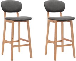 vidaXL - Barkrukken - 2 - st - stof - donkergrijs