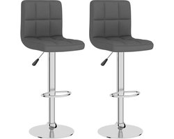 vidaXL - Barkrukken - 2 - st - stof - donkergrijs