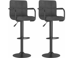 vidaXL - Barkrukken - 2 - st - stof - donkergrijs