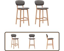 vidaXL - Barkrukken - 2 - st - stof - lichtgrijs