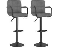 vidaXL - Barkrukken - 2 - st - stof - lichtgrijs