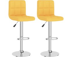 vidaXL - Barkrukken - 2 - st - stof - mosterdgeel