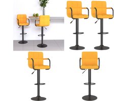 vidaXL Barkrukken 2 st stof mosterdgeel - Barkruk - Barkrukken - Barkrukje - Barkrukjes