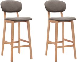 vidaXL - Barkrukken - 2 - st - stof - taupe