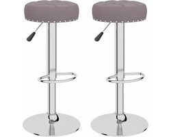 vidaXL - Barkrukken - 2 - st - stof - taupe