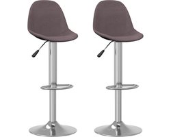 vidaXL - Barkrukken - 2 - st - stof - taupe