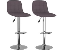 vidaXL - Barkrukken - 2 - st - stof - taupe